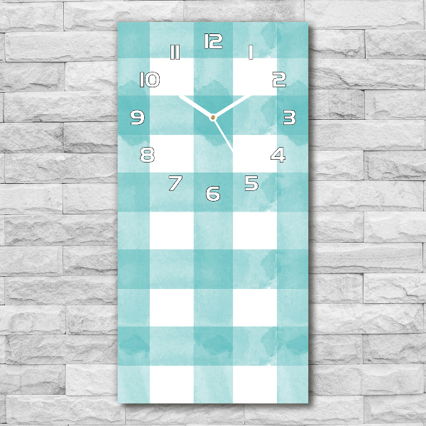 Vertical wall clock Blue grille