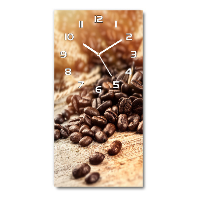 Vertical rectangular wall clock Coffee beans