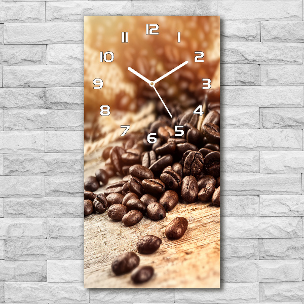 Vertical rectangular wall clock Coffee beans