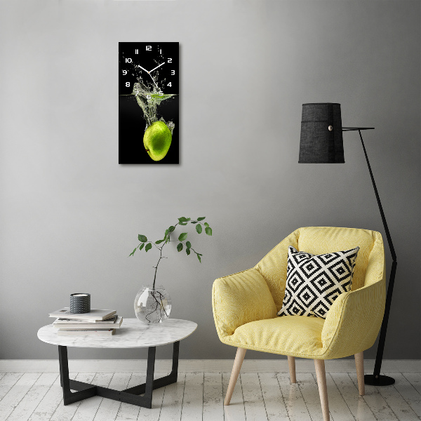 Vertical rectangular wall clock Green apples