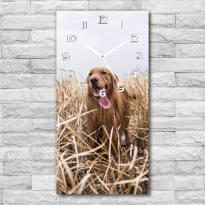 Vertical wall clock Golden retriever