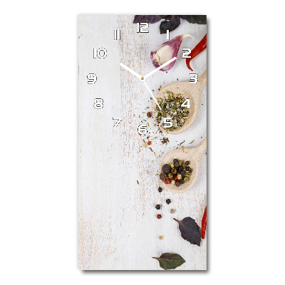 Vertical wall clock Vegetables and spices