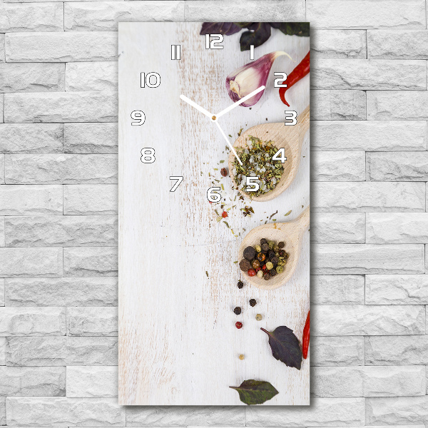 Vertical wall clock Vegetables and spices