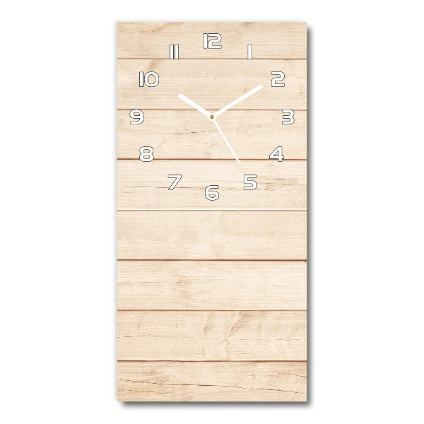 Vertical wall clock Wooden background