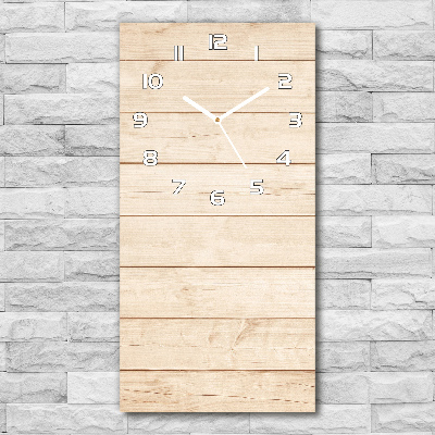 Vertical wall clock Wooden background