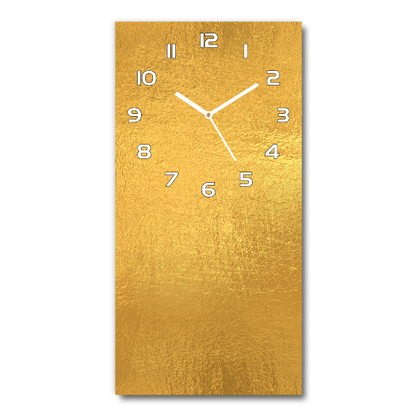 Modern vertical wall clock Golden foil background