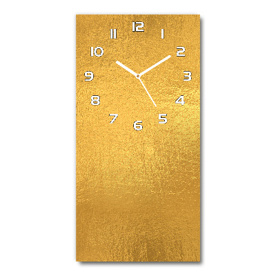 Modern vertical wall clock Golden foil background