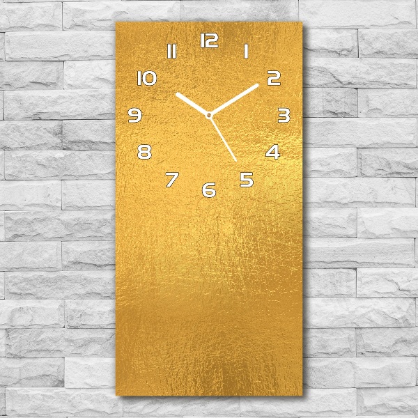 Modern vertical wall clock Golden foil background