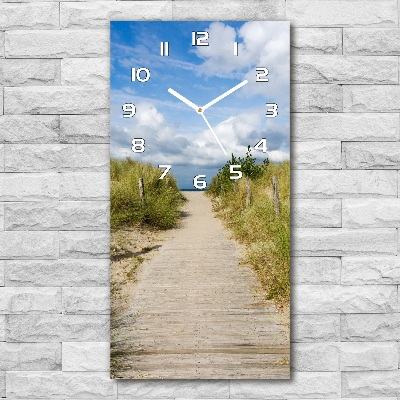 Vertical wall clock Path to the beach