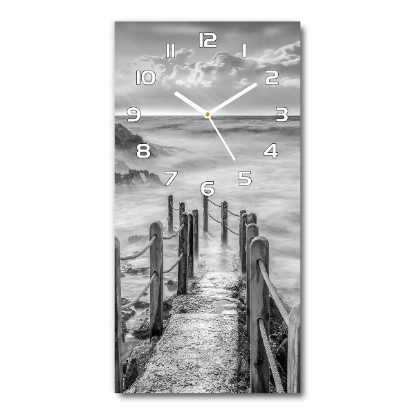 Vertical rectangular wall clock Path at the sea