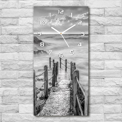 Vertical rectangular wall clock Path at the sea