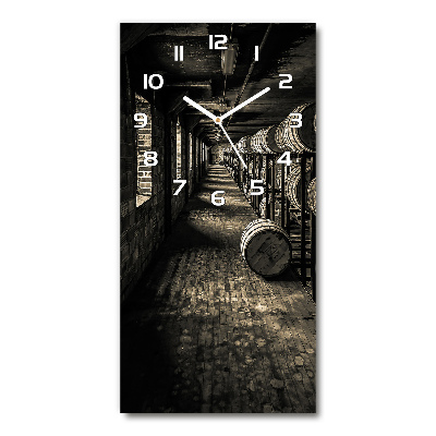 Vertical rectangular wall clock Bourbon barrels