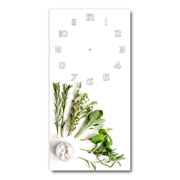 Vertical rectangular wall clock Herbs