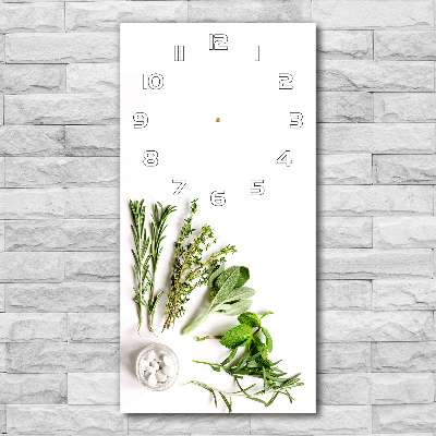 Vertical rectangular wall clock Herbs