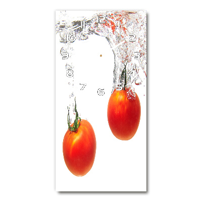 Vertical rectangular wall clock Tomatoes under water