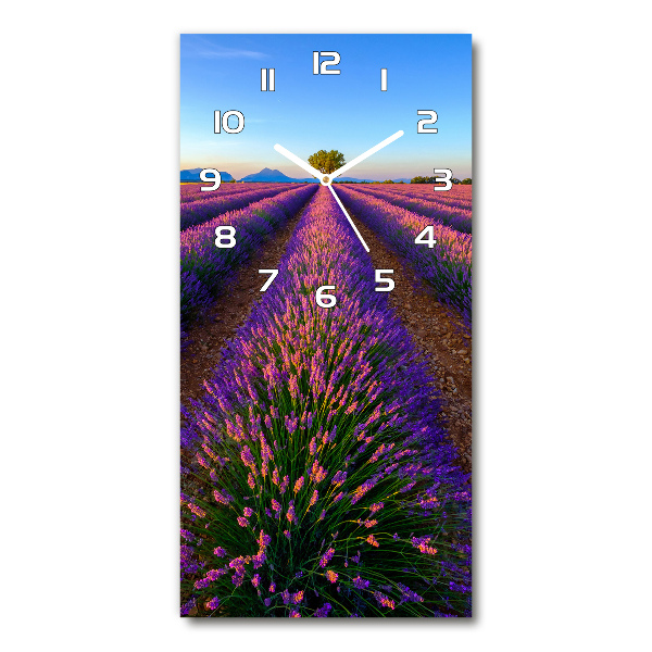 Vertical wall clock Lavender field