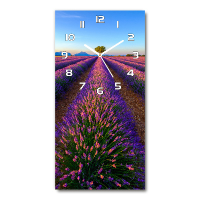 Vertical wall clock Lavender field