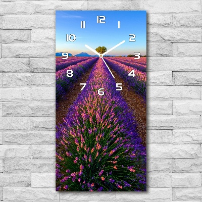 Vertical wall clock Lavender field