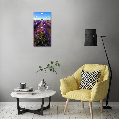 Vertical wall clock Lavender field