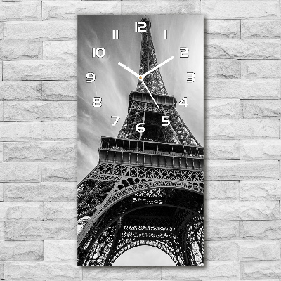 Vertical rectangular wall clock Eiffel Paris tower