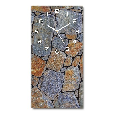 Vertical rectangular wall clock Background stones