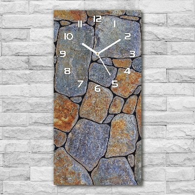 Vertical rectangular wall clock Background stones