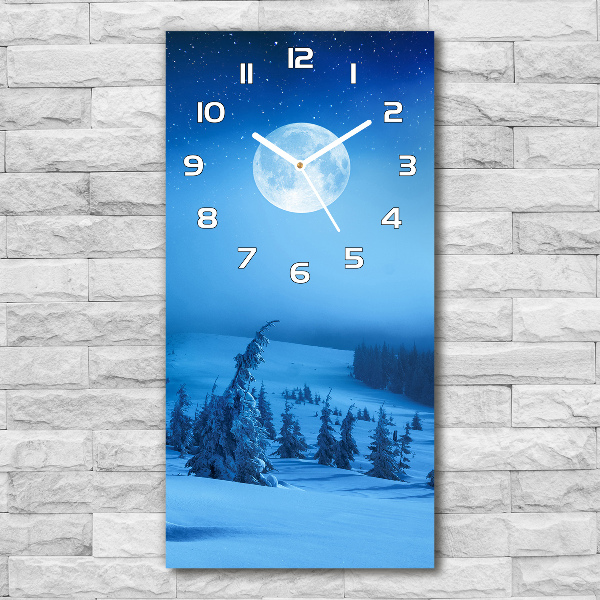 Vertical rectangular wall clock Full moon