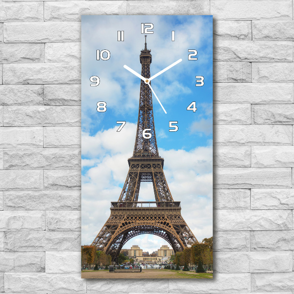 Vertical rectangular wall clock Eiffel Paris tower