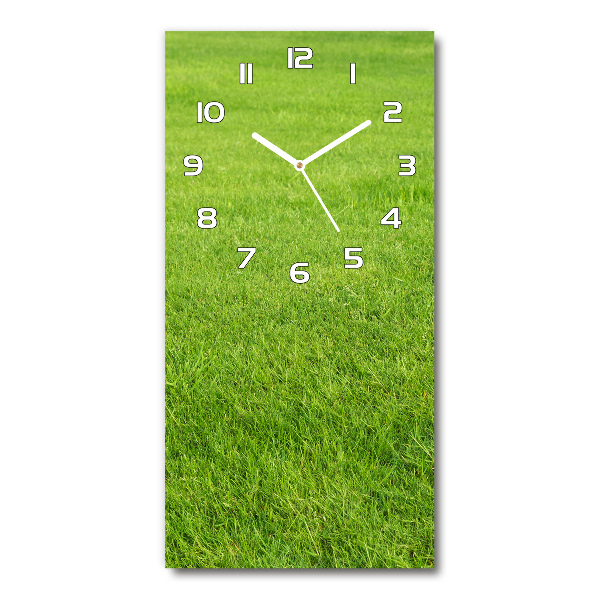 Vertical wall clock green grass