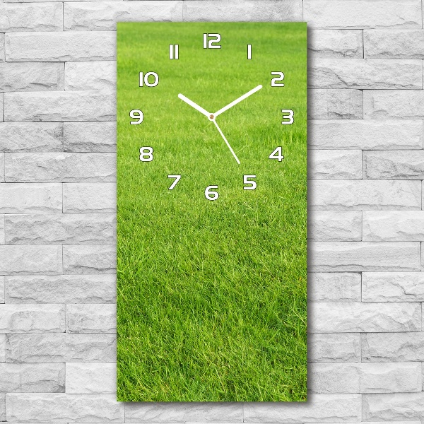 Vertical wall clock green grass