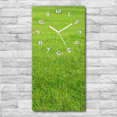 Vertical wall clock green grass