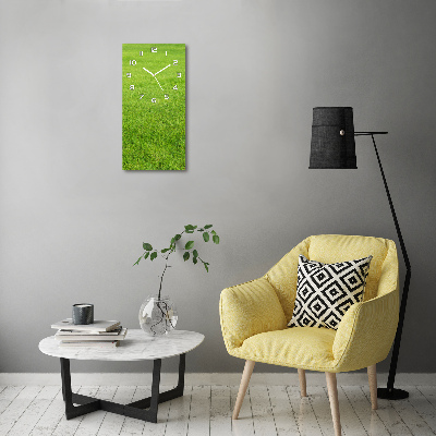 Vertical wall clock green grass