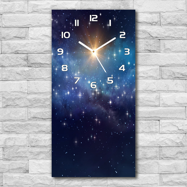 Vertical rectangular wall clock Starry sky