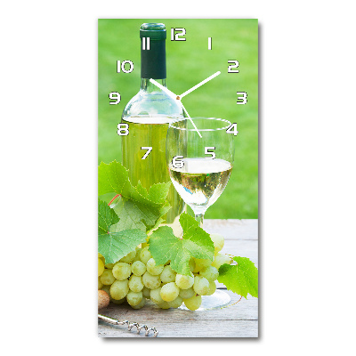 Modern vertical wall clock Grapes and wine