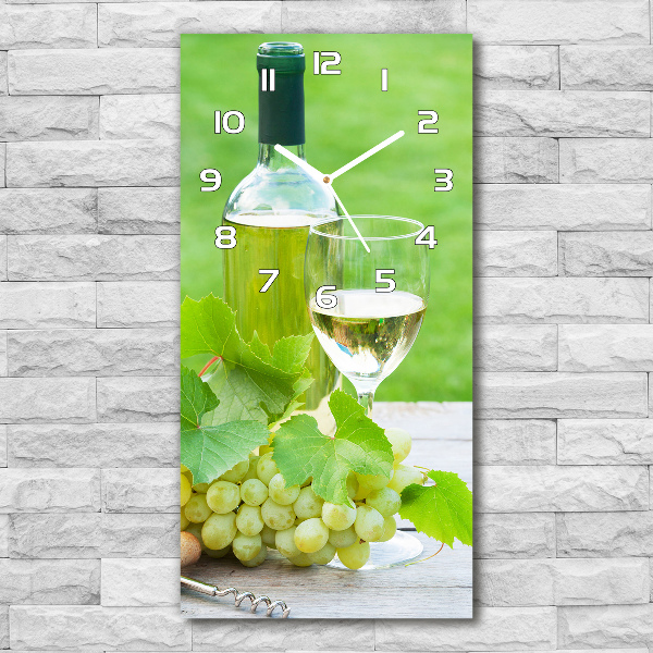 Modern vertical wall clock Grapes and wine