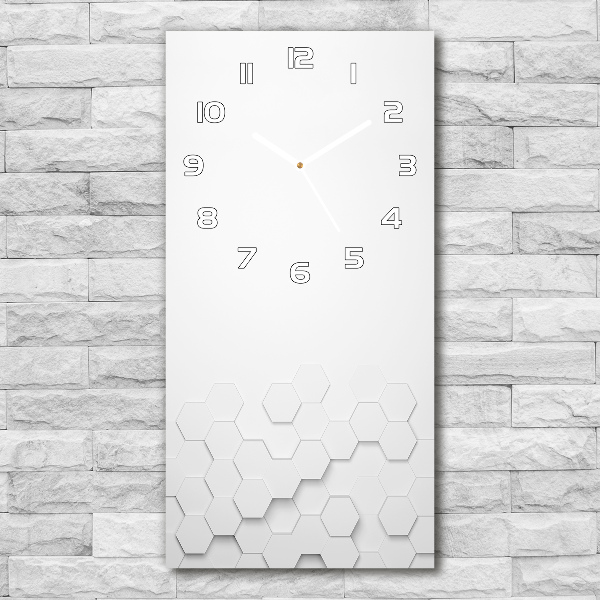 Vertical rectangular wall clock Background hexagon