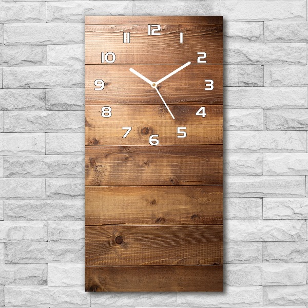 Vertical wall clock Wooden background