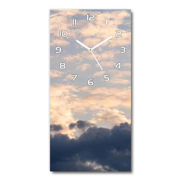 Vertical wall clock Clouds in the sky