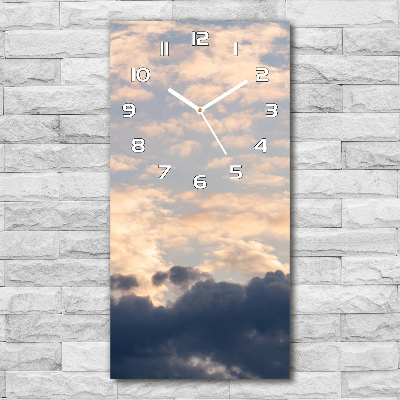 Vertical wall clock Clouds in the sky