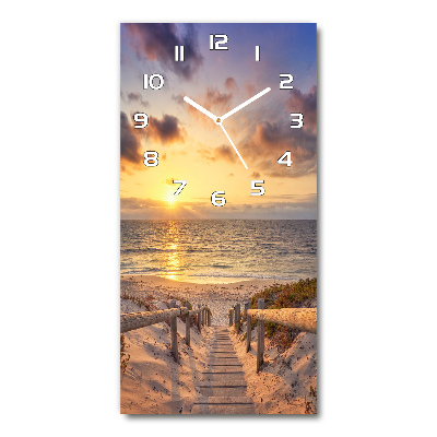 Vertical wall clock Path to the beach