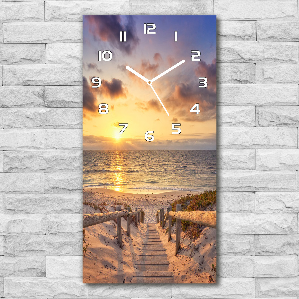 Vertical wall clock Path to the beach