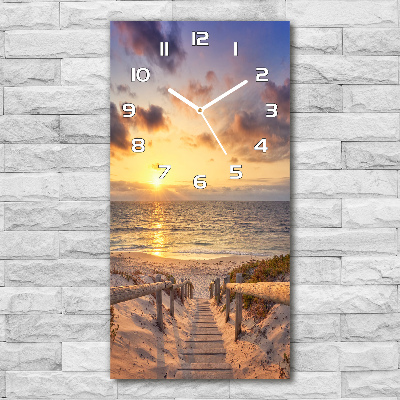 Vertical wall clock Path to the beach