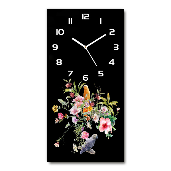 Vertical wall clock Hawaiian pattern