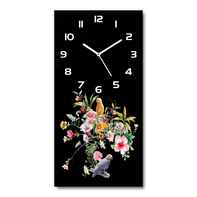 Vertical wall clock Hawaiian pattern