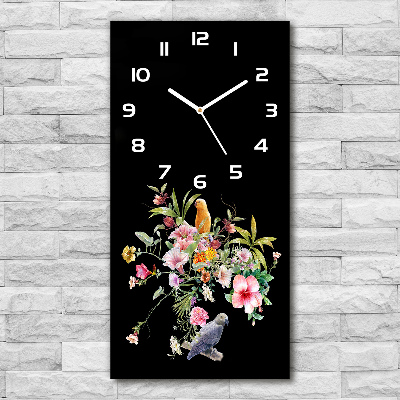 Vertical wall clock Hawaiian pattern