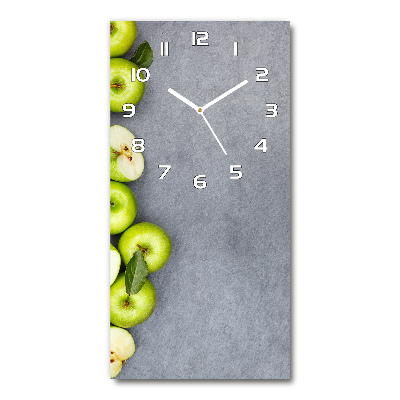 Vertical rectangular wall clock Green apples