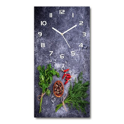 Vertical rectangular wall clock Herbs and spices