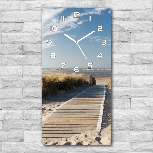 Vertical wall clock Path to the beach