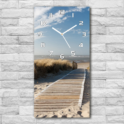 Vertical wall clock Path to the beach