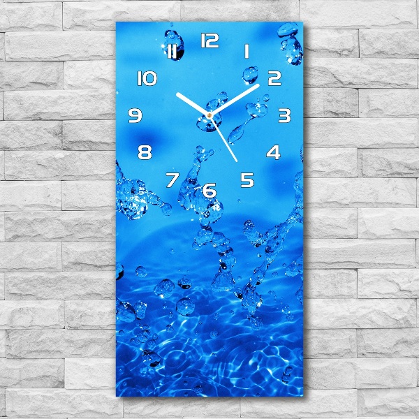 Vertical rectangular wall clock Drops of water